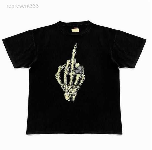 

designer mens t-shirts summer galleryse shirt vintage wash do old angel skeleton car graffiti print casual loose short sleeve t-shirt galler, White;black