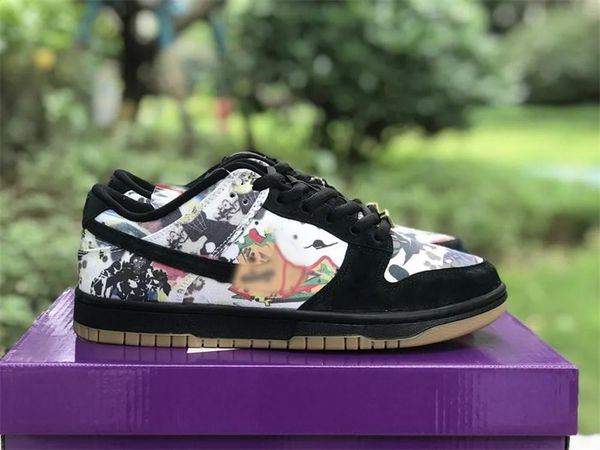 

sb black multi color rammellzee authentic shoes sneaker fd8778-001 mens womens trainers sports sneakers