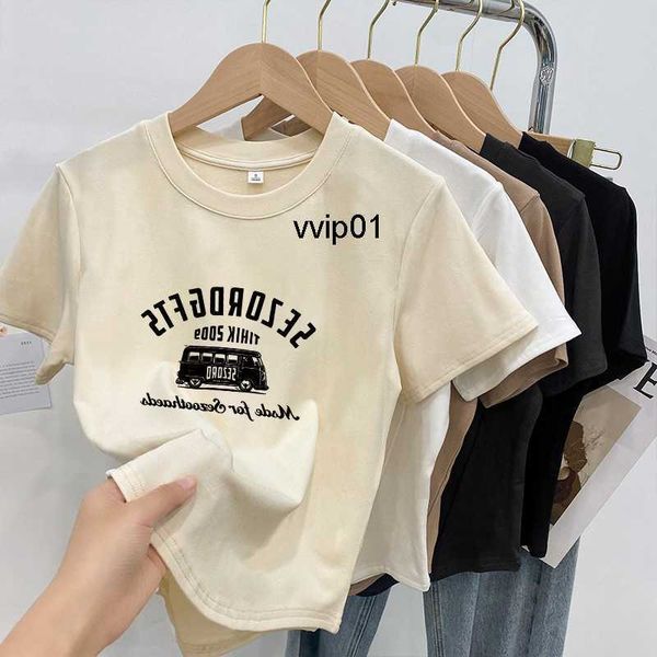 

t-shirt 2023 new shoulder short sleeve t-shirt women's fashion versatile age reducing slim with underlay summer shirt, Black