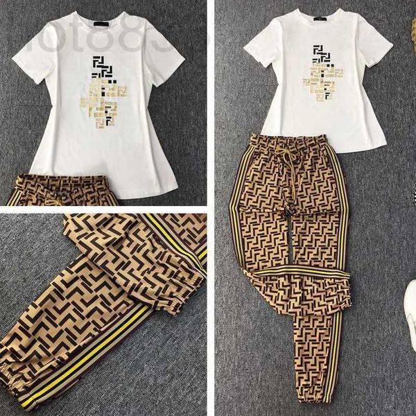 

women's two piece pants designer summer casual cotton sportswear suit two-piece fashion h9tb, White