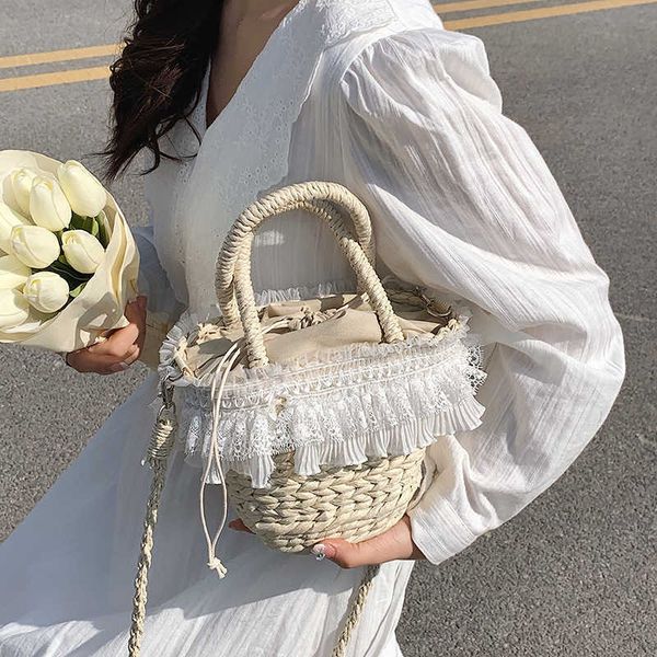 

beach bags woven bag new pastoral fresh sweet women's lace