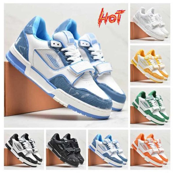 

2023 designer sneaker virgil trainer casual shoes calfskin leather abloh black white green red blue leather overlays platform low sneakers e