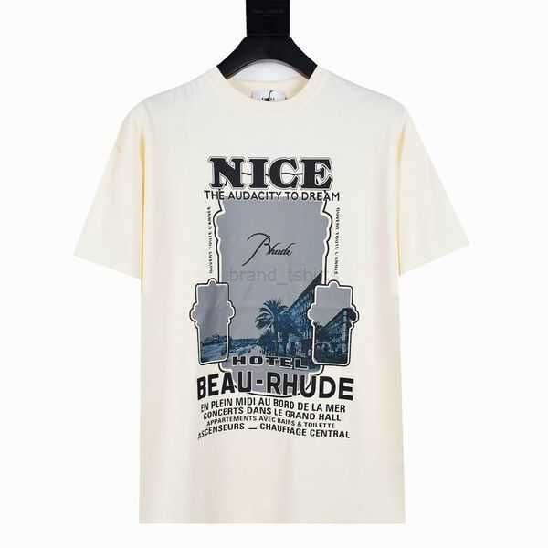 

rhude t shirt mens designer t shirts women summer casual fashion 100% cotton letter polos embroidery tshirts clothing short sleeved rhude t, White;black