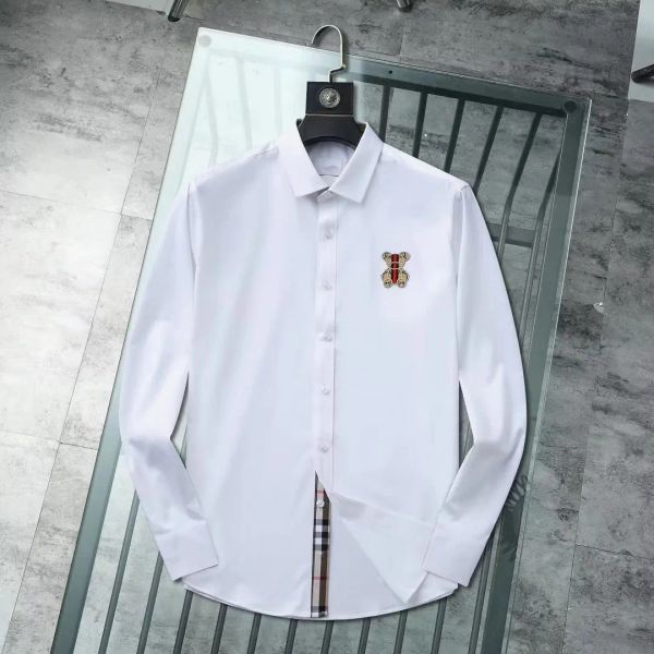 

2023 luxury designer men's fashion men's shirt long sleeve business casual brand men's polo shirt spring slim shirt m-3xl, White;black