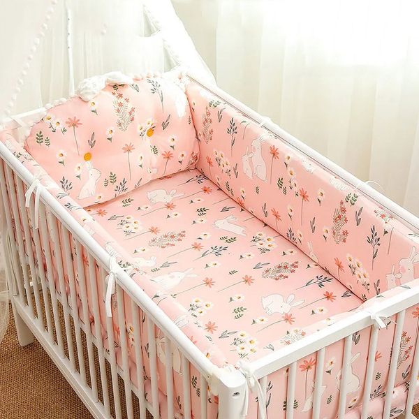 

Bedding Sets 5 Pcsset Cartoon Crib Surround Sheet Back Cushion Childrens Set Foursided Bed Anticollision 230613, Chocolate