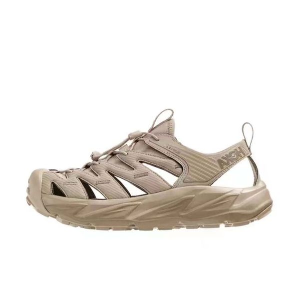 

hoka sandal designer slippers hoka leather ladies sandals summer flat shoes fashion beach women slippers letter drag slides flip flops for w, Black