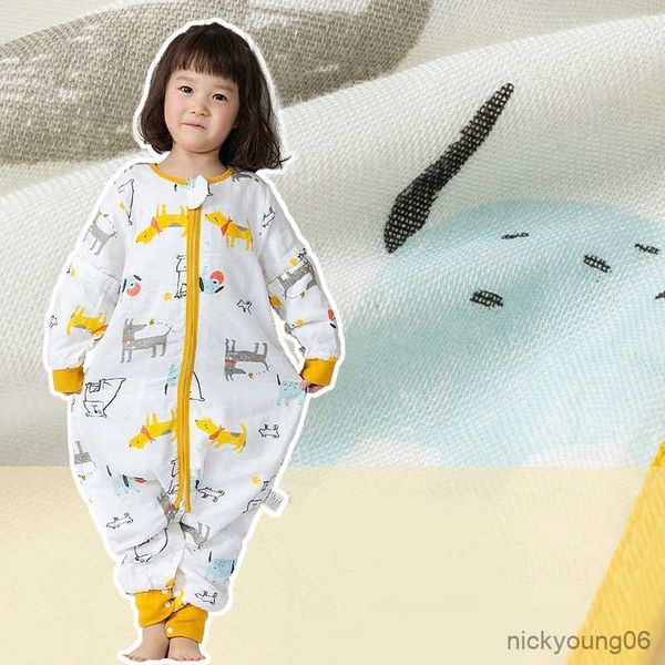 

sleeping bags long sleeve split legs baby bag newborn spring autumn cotton r230614