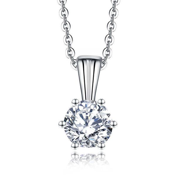 

men women couple wedding engagement fine jewelry pendant necklace custom moissanite vated diamonds necklaces, Silver