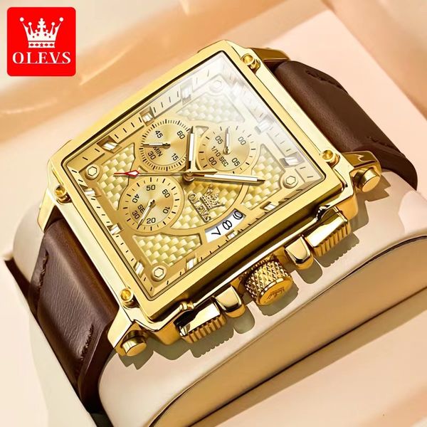 

multifunctional quartz watch, luminous men's watch, men's watch 45 * 41mm, Slivery;brown