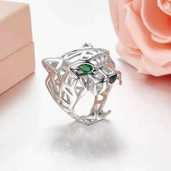 

high version jxj. s925 sterling silver cartisu big leopard head ring for women fashion exaggerated personality jh8m