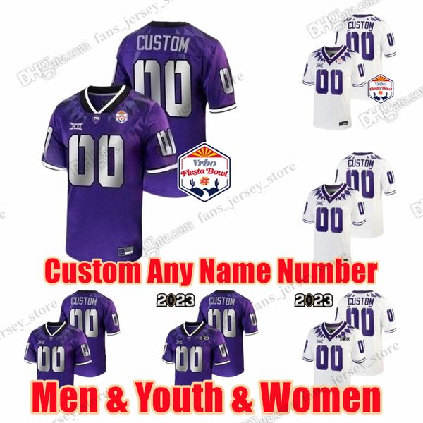 

custom s-6xl tcu horned frogs college football jerseys max duggan quentin johnston garrett hayes shadrach banks harris chace biddle brooks h, Black