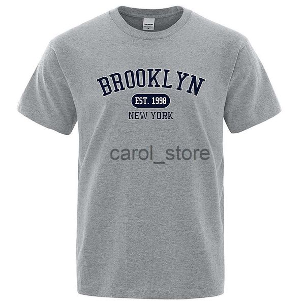 

men's t-shirts brooklyn est.1998 new york letter t shirts man casual crewneck streetwear breathable fashion summer cotton loose t-shir, White;black