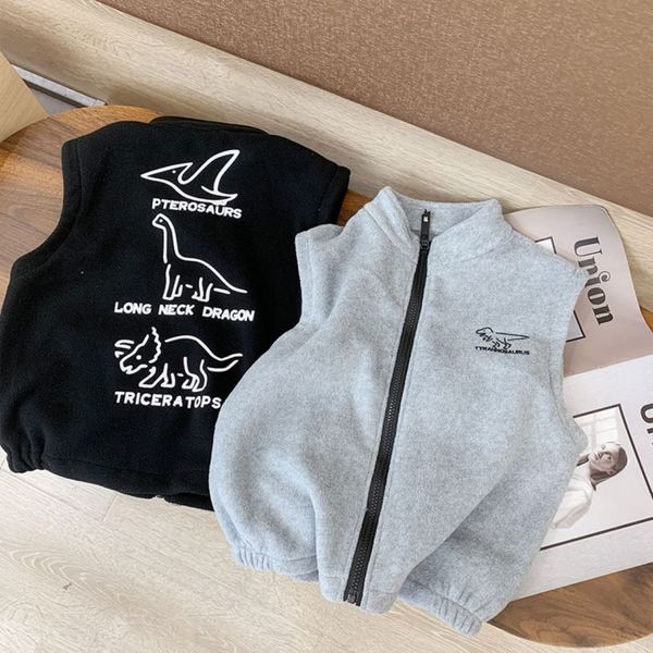 

spring and autumn new product children's vest casual boys' clothing coat solid dinosaur print design 2 to 14 year old baby clothin, Camo