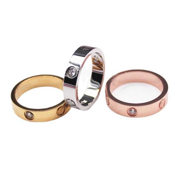 

original boutique carti titanium steel ring one nail diamond index finger couple fashion 18k rose gold jewelry pkqn, Silver