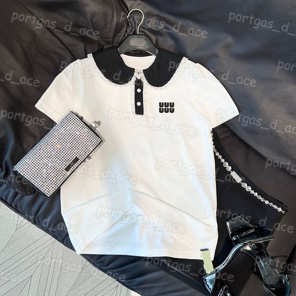 

contrast color women t shirt short sleeve letter design t shirts, Black