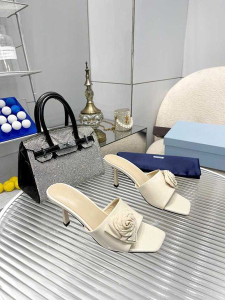 

classic sandals slide prad luxury designer ladies high-heeled sandals summer fashion women leisure slippers pl121, Black