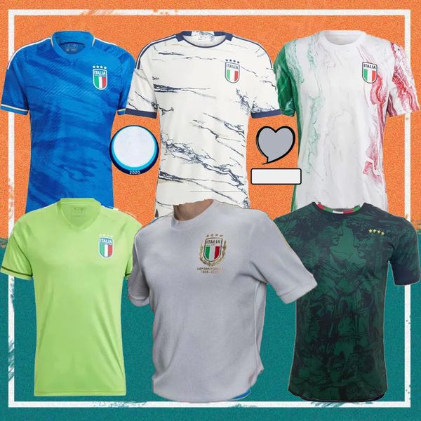

23/24 italia chiesa soccer jerseys 2023 italy 125th raspadori verratti barella donnarumma shirt totti lorenzo politano zaniolo miretti footb, Black;yellow