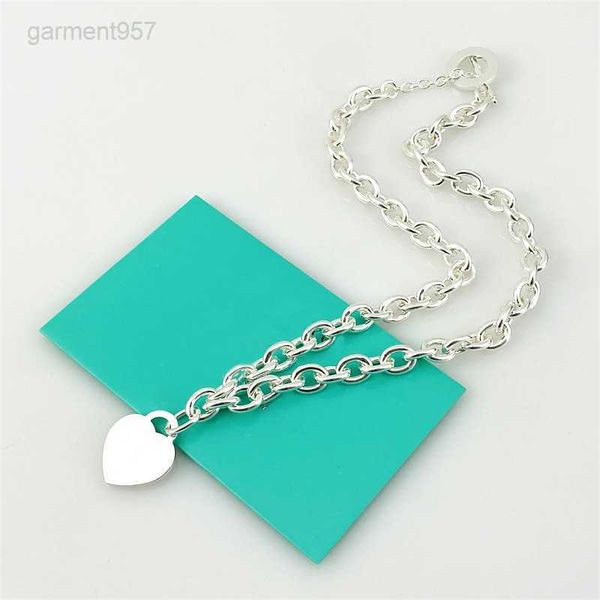 

t designer love necklace luxury brand classic pendant female jewelry geometry titanium steel fashion necklace party wedding daily accessorie, Silver