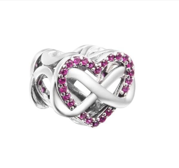 

fits charms 925 original bracelets diy jewelry family infinity red heart beads s925 sterling silver crystals charm women 2023, Black
