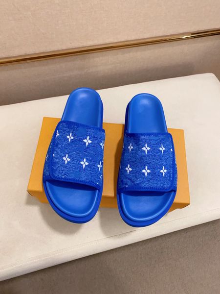 

casual men designer slippers velvet letter printed blue orange green yellow beach fashion luxury casual designers mens slides, Black