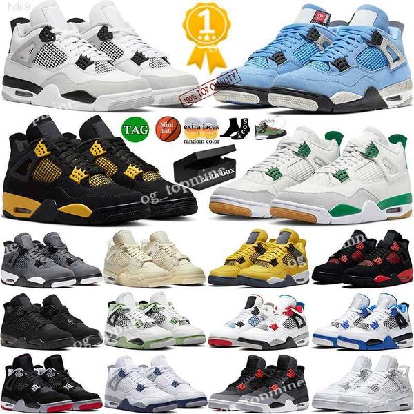 

with box 4 basketball shoes for men women 4s pine green military black cat sail red thunder white oreo cool grey blue university seafoam men