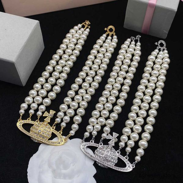

pendant necklaces designer pendant necklaces letter vivian luxury women fashion jewelry metal pearl necklace ghfgfgdg r230615, Silver