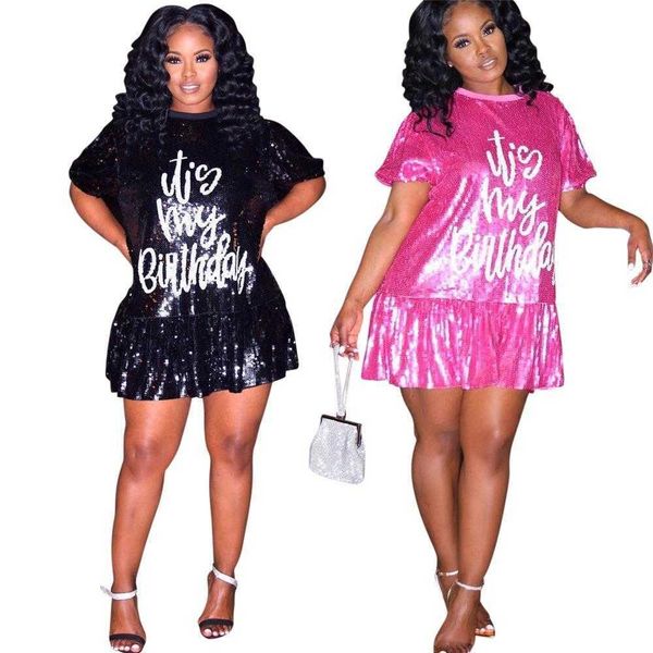 

fashion round neck short sleeves dress lotus skirt women loose casual, Black;gray