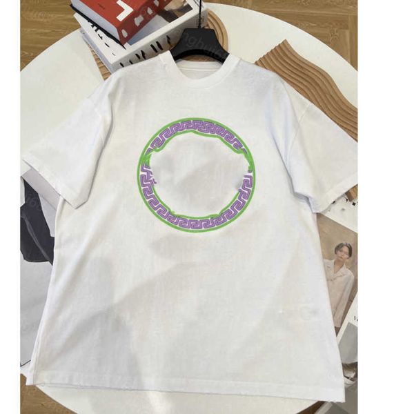 

23ss womens designer clothing tee womens t-shirt round neck pure cotton glitter portrait letter logo printing short sleeve t-shirt womens cl, White