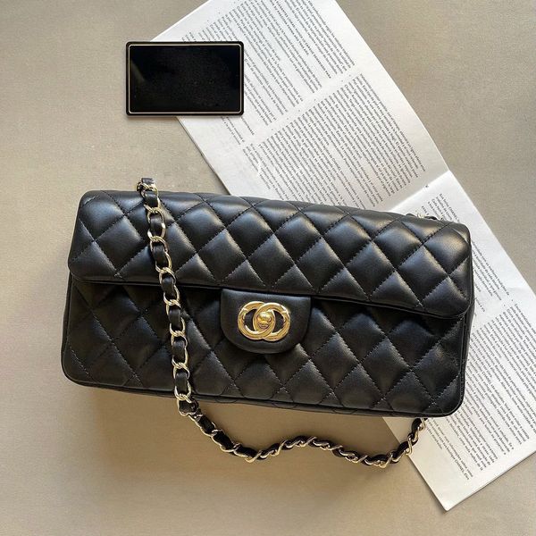 

middle ancient bag lambskin black metal chain small square bag shoulder bag