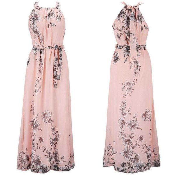 

summer womens bohemian printed chiffon dress cartoon beach, Black;gray