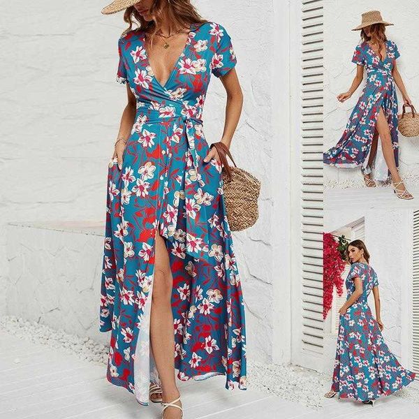 

summer girl high slit dresses v neck split letter dress for women, Black;gray
