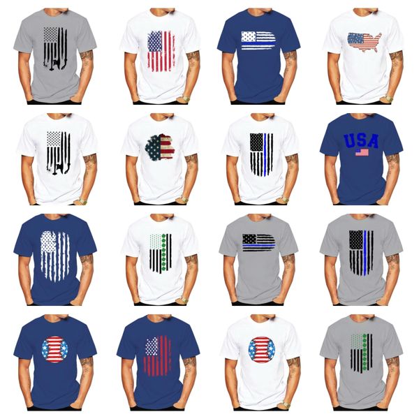 

fashionable independence day patriotic men's flag print t-shirt men's t-shirt american fleece t fashion s-3xl#, White;black