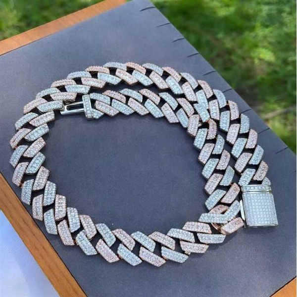 

moissanite chain hip hop jewelry iced out chain bling jewelry chains for men necklace, Silver