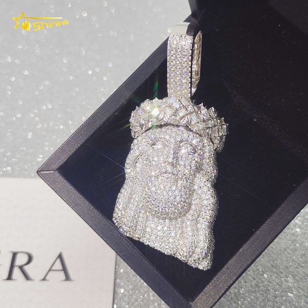 

pass diamond tester fl moissanite hip hop jewelry jesus pendant, Silver