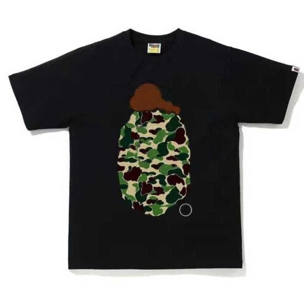 

classic fashion men's t shirts loose women tees tshirt casual cotton short sleeve clothing high street streetwear couple apes t-shirts, White;black