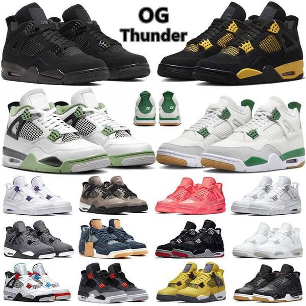 

jumpman 4 mens basketball shoes og thunder pine green 4s military black cat canvas sail seafoam white oreo university blue men women trainer