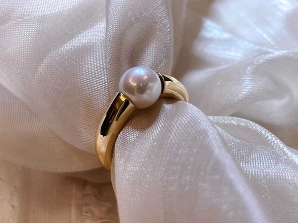 

original boutique antique style pearl ring carti same natural jewelry s925 silver plated gold