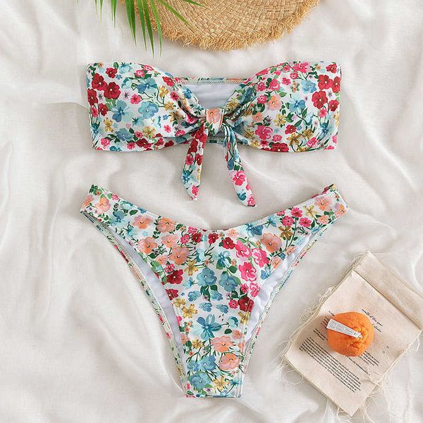 

designer swimwear fashion 2023 fashion new print swimsuit women split triangle bikini spring swimsuit bikini set, White;black