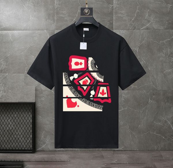 

2023 summer men's and women's fashion and leisure brand temperament joker soft cartoon letter printed t-shirt size xs-4xl#am86, White;black