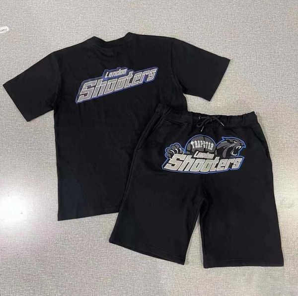 

trapstar mens shorts and t shirt set tracksuits designer couples towel embroidery letter men's sets womens round neck trap star sweatsh, Gray