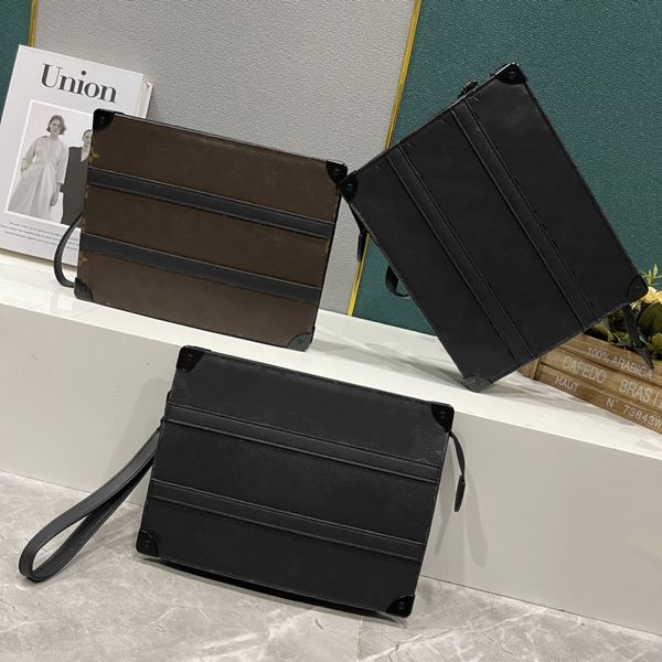 

men trunk pouch clutch bags designer handbag cardholder rivet metal corner mobile phone bag wallet 5a quality monograms eclipse canvas hobo