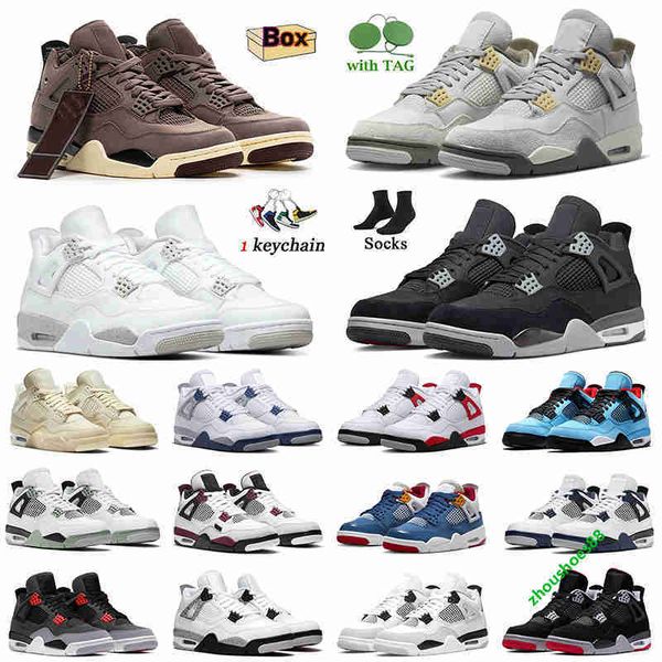 

jumpman 4 black cat 4s mens basketball shoes retro red cement blue thunder university blue sail white oreo metallic purple