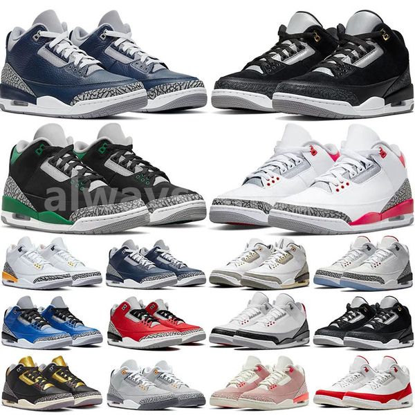 

men basketball shoes 3s jumpman 3 cardinal red pine green racer blue cool grey georgetown court purple laser orange mens trainers outdoor sp