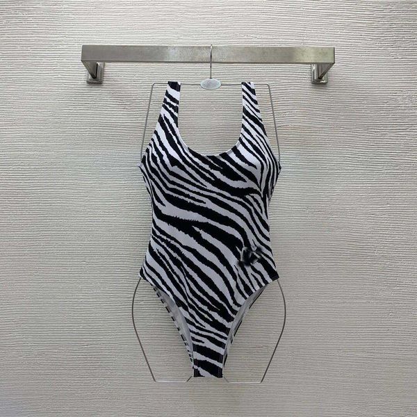 

23ss bikini swimwear womens swimwear womens bikini designer bathing suit animal logo print u-neck backless tight-fitting one-piece swimsuit, White;black