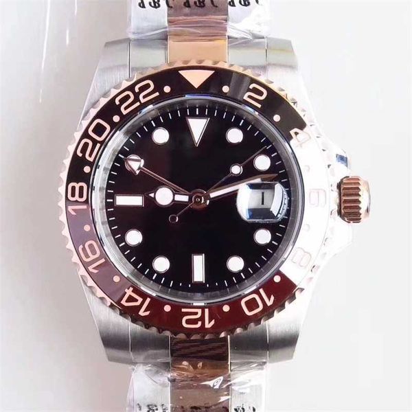 

mens roles watches st9 40mm automatic black dial watch high grade wristwatch with rose gold two tone stainless steel bracelet everose gold m