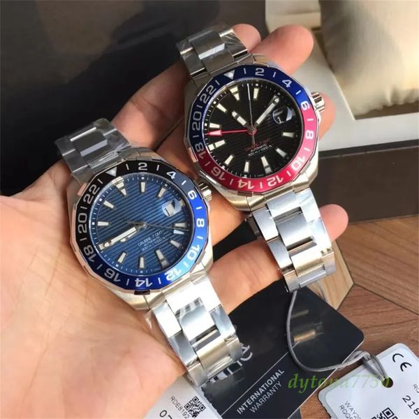 

mechanical watch size 43mm with swiss 330-2 movement sapphire crystal glass mirror fine steel wire drawing process luminous pointer designer, Slivery;golden