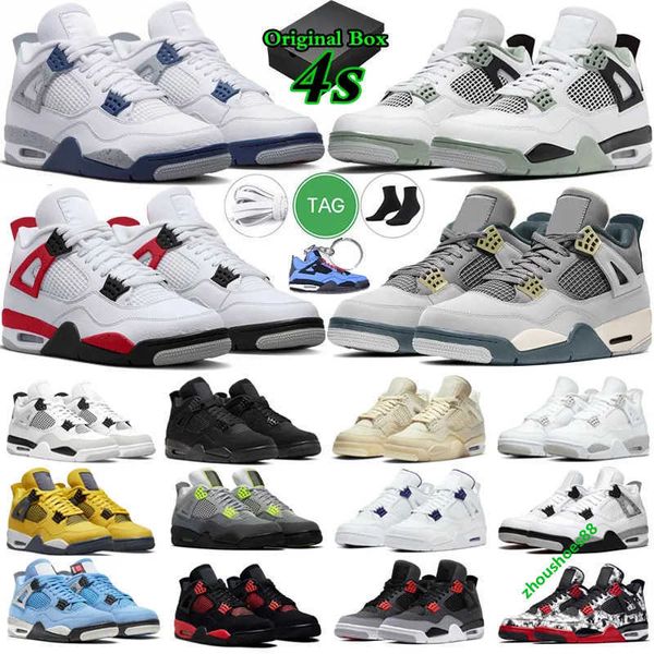 

jumpman 4 4s mens basketball shoes military black cat sail university blue seafoam red thunder midnight navy men women trainers sneakers