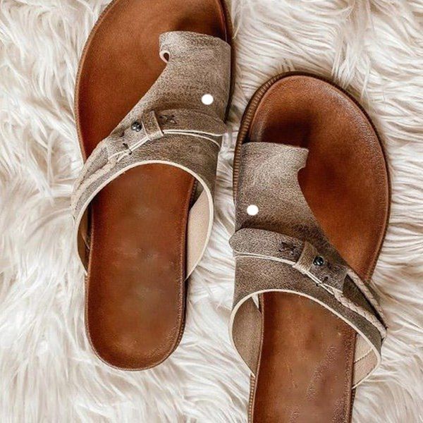 

ll women slipper shoes with tags sandals beach slippers summer leather ring toe beach be-01 flat heel big size 43