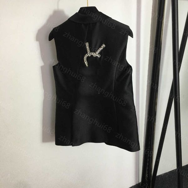 

23ss casual waistcoats womens designer clothing waistcoat back studded with beaded nails drilled letters sleeveless lapel suit waistcoat wom, Black;white