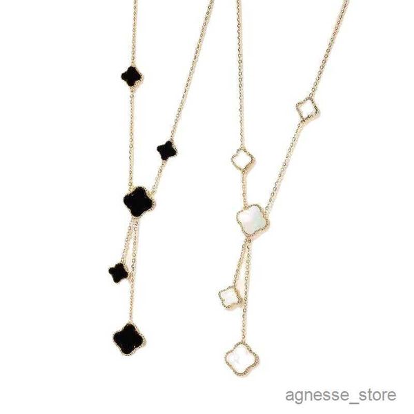 

pendant necklaces gold desinger necklace leaf necklaces agate mother-of-pearl for day jewelry women girls gift r230615, Silver